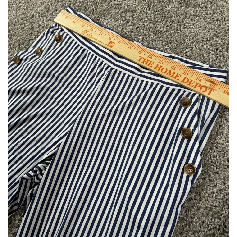 Robert Louis Womens Dress Pants Navy White Stripe Pull On Stretch Large - Picture 5 of 6